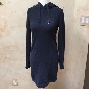 H & M Hooded Sweatshirt dress in navy blue
